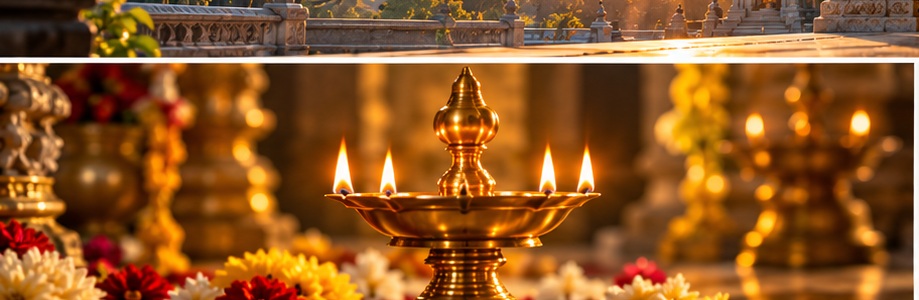 Traditional brass diya representing Hindu spiritual practices